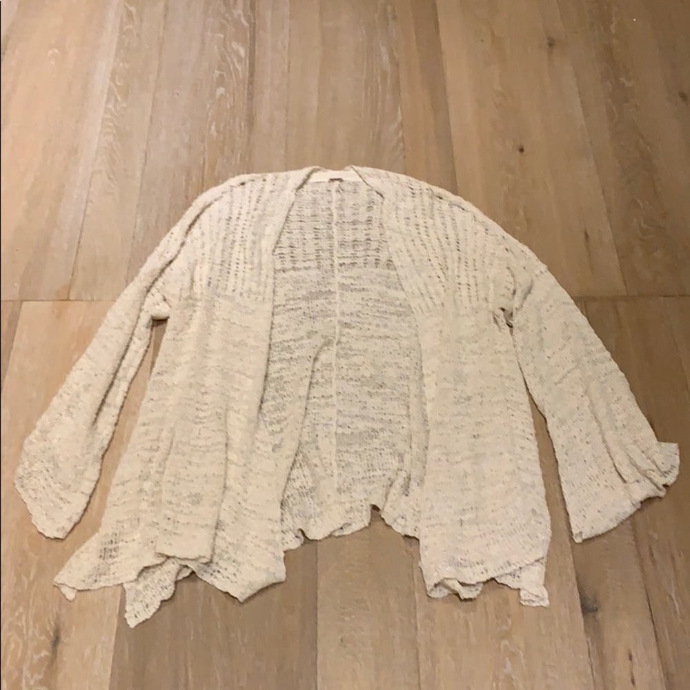 White long knitted cardigan
